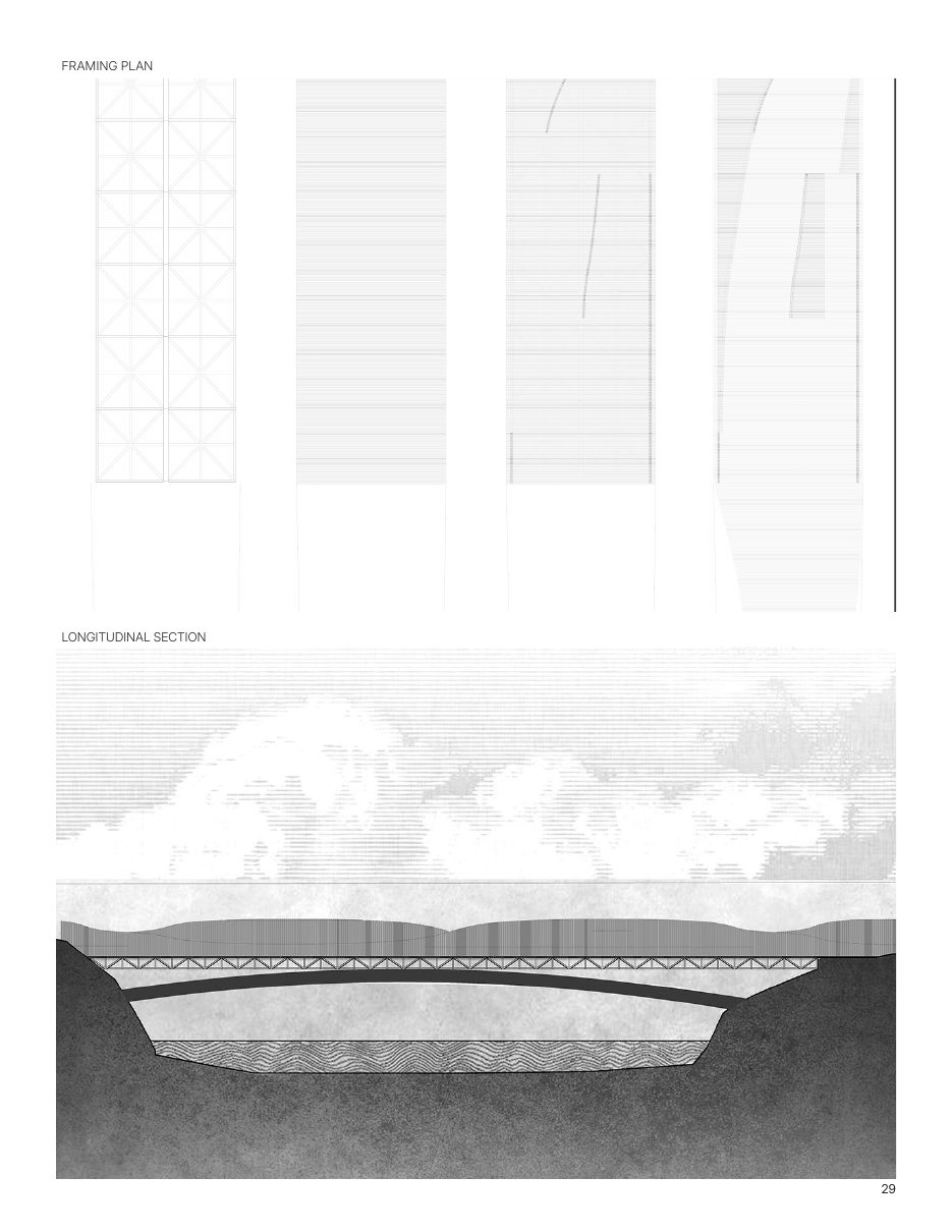 Framing plan and longitudinal section
