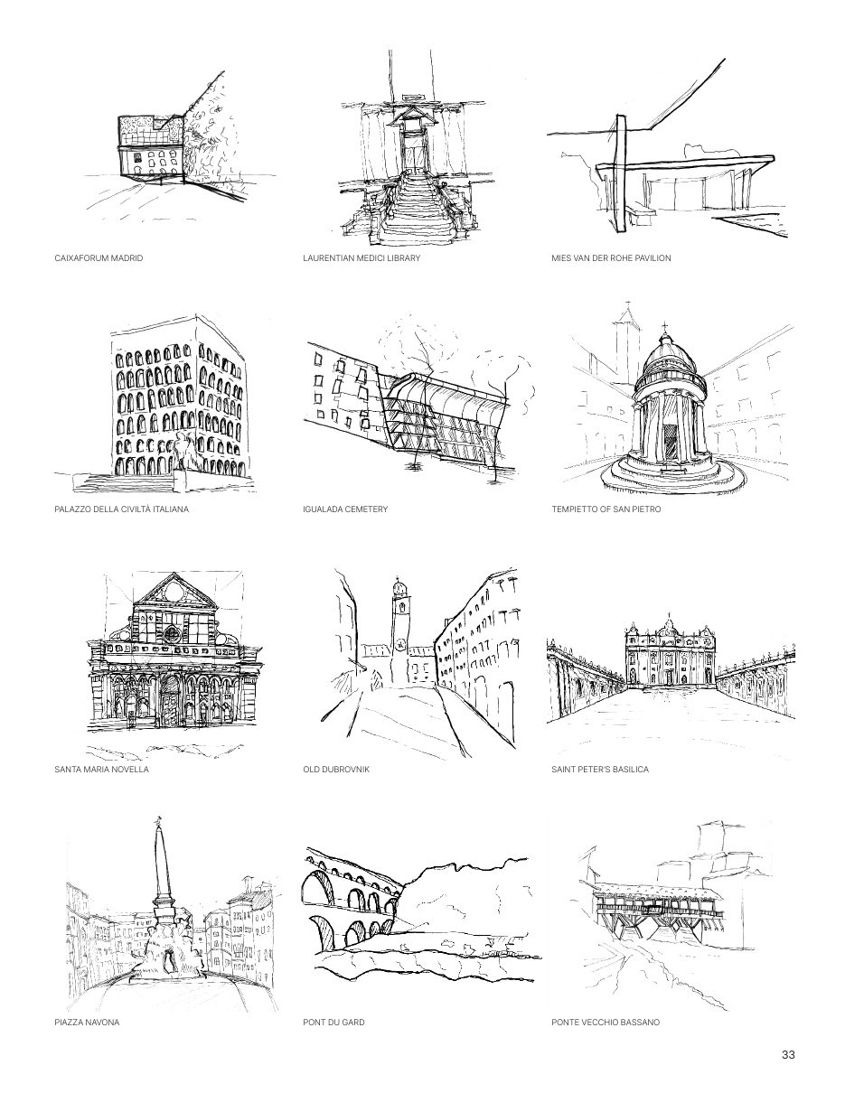 Travel sketches of European architecture