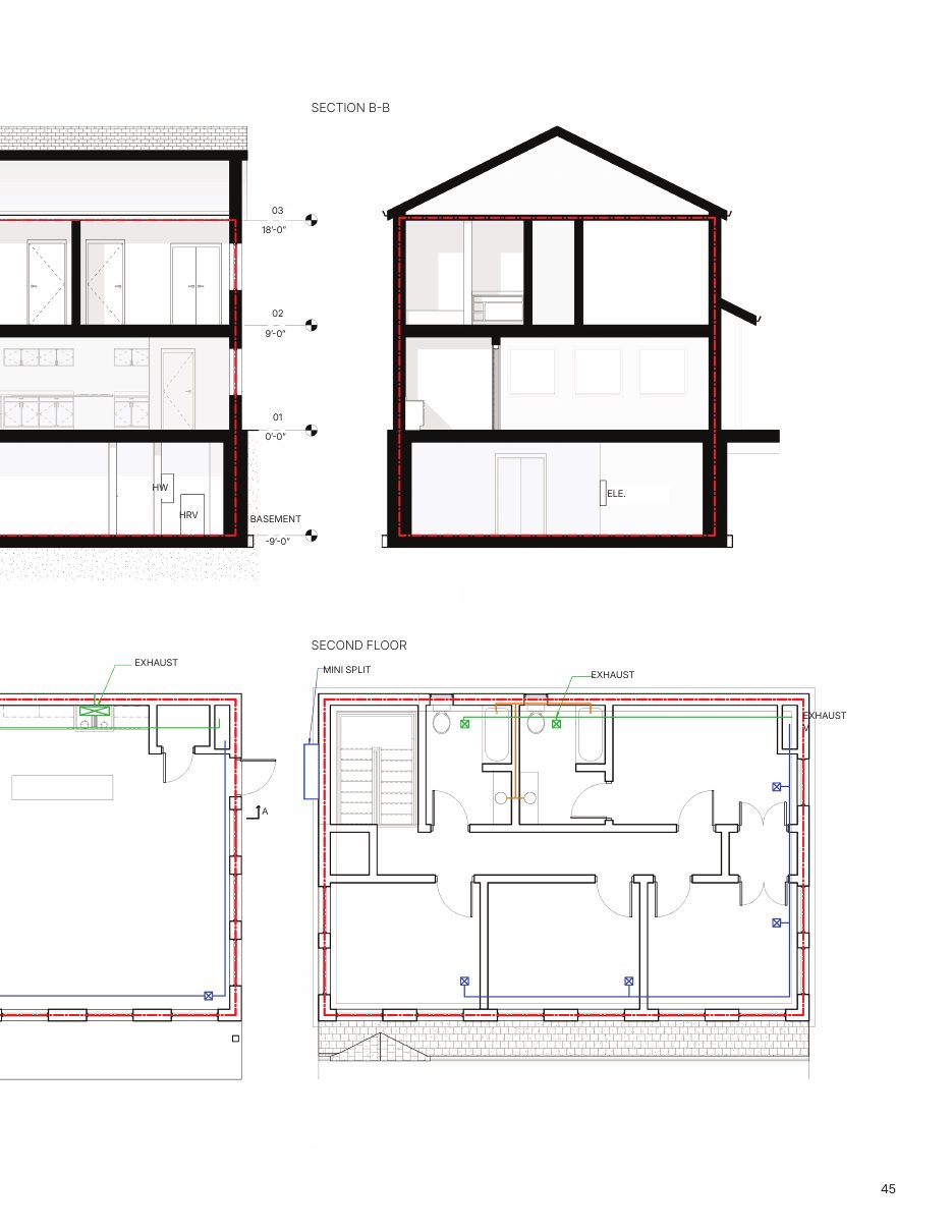 Passive house sections and systems